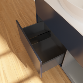 Тумба под раковину Villeroy & Boch Finion 100х50,1 см с подсветкой МДФ темно-синий матовый лак/стекло белое матовое GA21GKHG