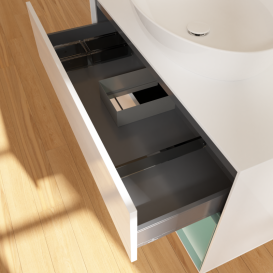 Тумба под раковину Villeroy & Boch Finion 100х50,1 см с подсветкой МДФ глянцевый белый лак/стекло белое матовое GA21GMGF