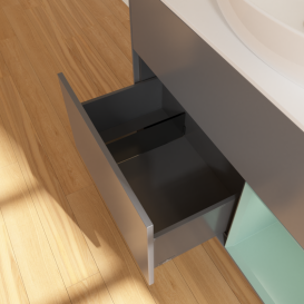 Тумба под раковину Villeroy & Boch Finion 100х50,1 см с подсветкой МДФ антрацит матовый лак/стекло белое матовое GA21GMGK