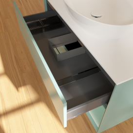 Тумба под раковину Villeroy & Boch Finion 100х50,1 см с подсветкой МДФ оливковый матовый лак/стекло белое матовое GA21GMGM