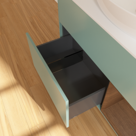 Тумба под раковину Villeroy & Boch Finion 100х50,1 см с подсветкой МДФ оливковый матовый лак/стекло белое матовое GA21GNGM