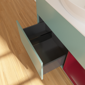 Тумба под раковину Villeroy & Boch Finion 100х50,1 см с подсветкой МДФ оливковый матовый лак/стекло белое матовое GA21HBGM