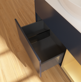 Тумба под раковину Villeroy & Boch Finion 100х50,1 см с подсветкой МДФ темно-синий матовый лак/стекло белое матовое GA21HFHG