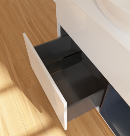 Тумба под раковину Villeroy & Boch Finion 100х50,1 см с подсветкой МДФ глянцевый белый лак/стекло белое матовое GA21HGGF