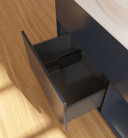 Тумба под раковину Villeroy & Boch Finion 100х50,1 см с подсветкой МДФ темно-синий матовый лак/стекло белое матовое GA21HGHG