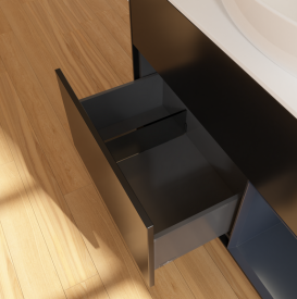 Тумба под раковину Villeroy & Boch Finion 100х50,1 см с подсветкой МДФ черный матовый лак/стекло белое матовое GA21HGPD