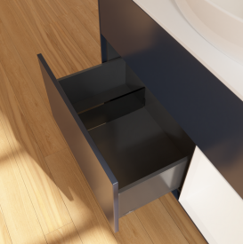 Тумба под раковину Villeroy & Boch Finion 100х50,1 см с подсветкой МДФ темно-синий матовый лак/стекло белое матовое GA21MTHG