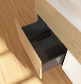 Тумба под раковину Villeroy & Boch Finion 100х50,1 см с подсветкой МДФ шпон дуба/стекло белое матовое GA21MTPC