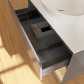 Тумба под раковину Villeroy & Boch Finion 100х50,1 см с подсветкой МДФ антрацит матовый лак/стекло белое матовое GA21PCGK