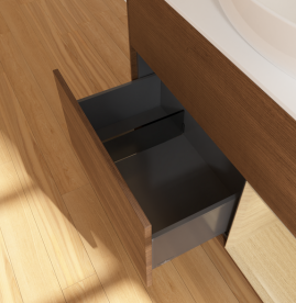 Тумба под раковину Villeroy & Boch Finion 100х50,1 см с подсветкой МДФ шпон грецкого ореха/стекло белое матовое GA21PCGN