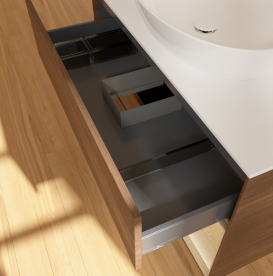 Тумба под раковину Villeroy & Boch Finion 100х50,1 см с подсветкой МДФ шпон грецкого ореха/стекло белое матовое GA21PCGN