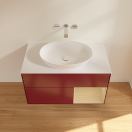 Тумба под раковину Villeroy & Boch Finion 100х50,1 см с подсветкой МДФ пион матовый лак/стекло белое матовое GA21PCHB