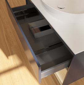 Тумба под раковину Villeroy & Boch Finion 100х50,1 см с подсветкой МДФ темно-синий матовый лак/стекло белое матовое GA21PCHG