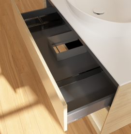 Тумба под раковину Villeroy & Boch Finion 100х50,1 см с подсветкой МДФ шпон дуба/стекло белое матовое GA21PCPC