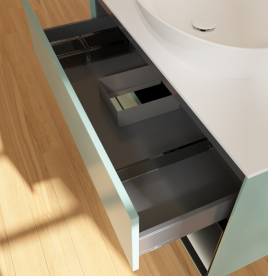 Тумба под раковину Villeroy & Boch Finion 100х50,1 см с подсветкой МДФ оливковый матовый лак/стекло белое матовое GA21PDGM