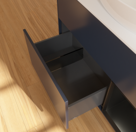 Тумба под раковину Villeroy & Boch Finion 100х50,1 см с подсветкой МДФ темно-синий матовый лак/стекло белое матовое GA21PDHG