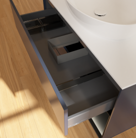 Тумба под раковину Villeroy & Boch Finion 100х50,1 см с подсветкой МДФ темно-синий матовый лак/стекло белое матовое GA21PDHG