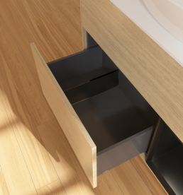 Тумба под раковину Villeroy & Boch Finion 100х50,1 см с подсветкой МДФ шпон дуба/стекло белое матовое GA21PDPC