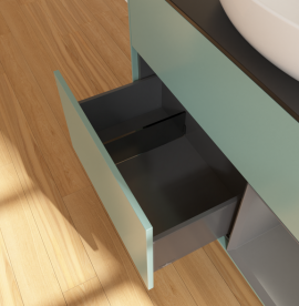 Тумба под раковину Villeroy & Boch Finion 100х50,1 см с подсветкой МДФ оливковый матовый лак/стекло черное матовое GA22GKGM