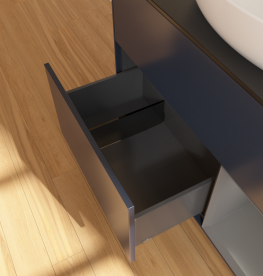 Тумба под раковину Villeroy & Boch Finion 100х50,1 см с подсветкой МДФ темно-синий матовый лак/стекло черное матовое GA22GKHG