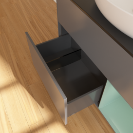 Тумба под раковину Villeroy & Boch Finion 100х50,1 см с подсветкой МДФ антрацит матовый лак/стекло черное матовое GA22GMGK