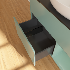 Тумба под раковину Villeroy & Boch Finion 100х50,1 см с подсветкой МДФ оливковый матовый лак/стекло черное матовое GA22GMGM