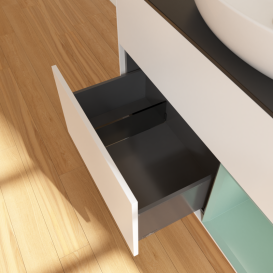 Тумба под раковину Villeroy & Boch Finion 100х50,1 см с подсветкой МДФ белый матовый лак/стекло черное матовое GA22GMMT