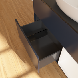 Тумба под раковину Villeroy & Boch Finion 100х50,1 см с подсветкой МДФ темно-синий матовый лак/стекло черное матовое GA22MTHG