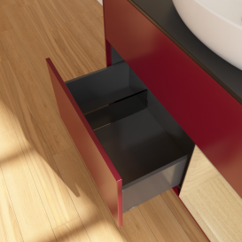 Тумба под раковину Villeroy & Boch Finion 100х50,1 см с подсветкой МДФ пион матовый лак/стекло черное матовое GA22PCHB