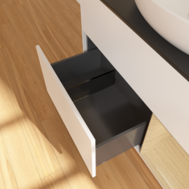 Тумба под раковину Villeroy & Boch Finion 100х50,1 см с подсветкой МДФ белый матовый лак/стекло черное матовое GA22PCMT