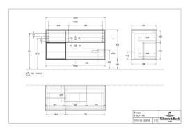 Тумба под раковину Villeroy & Boch Finion 120х50,1 см с подсветкой МДФ оливковый матовый лак/стекло белое матовое F161PDGM