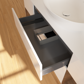 Тумба під раковину Villeroy & Boch Finion 160х50,1 см з підсвіткою МДФ білий глянцевий лак/скло біле матове G981GNGF