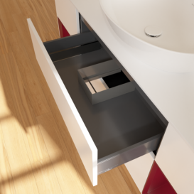 Тумба под раковину Villeroy & Boch Finion 160х50,1 см с подсветкой МДФ белый матовый лак/стекло белое матовое G981HBMT