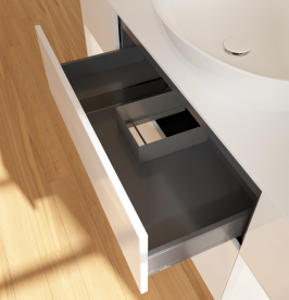 Тумба под раковину Villeroy & Boch Finion 160х50,1 см с подсветкой МДФ глянцевый белый лак/стекло белое матовое G981MTGF