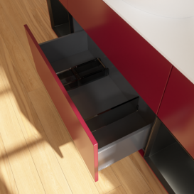 Тумба под раковину Villeroy & Boch Finion 160х50,1 см с подсветкой МДФ пион матовый лак/стекло белое матовое G981PDHB