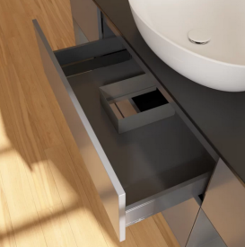 Тумба под раковину Villeroy & Boch Finion 160х50,1 см с подсветкой МДФ антрацит матовый лак/стекло черное матовое G982GKGK