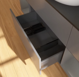 Тумба под раковину Villeroy & Boch Finion 160х50,1 см с подсветкой МДФ антрацит матовый лак/стекло черное матовое G982GKGK