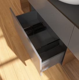 Тумба под раковину Villeroy & Boch Finion 160х50,1 см с подсветкой МДФ антрацит матовый лак/стекло черное матовое G982GNGK