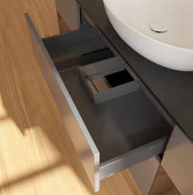 Тумба под раковину Villeroy & Boch Finion 160х50,1 см с подсветкой МДФ антрацит матовый лак/стекло черное матовое G982GNGK