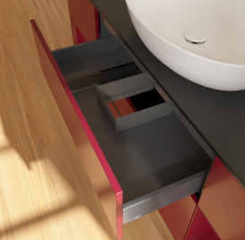 Тумба под раковину Villeroy & Boch Finion 160х50,1 см с подсветкой МДФ пион матовый лак/стекло черное матовое G982HBHB