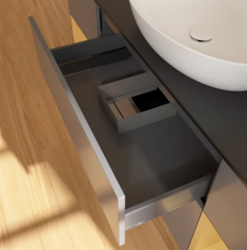 Тумба под раковину Villeroy & Boch Finion 160х50,1 см с подсветкой МДФ антрацит матовый лак/стекло черное матовое G982HFGK