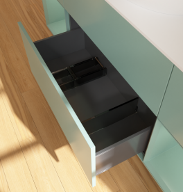 Тумба под раковину Villeroy & Boch Finion 160х50,1 см с подсветкой МДФ оливковый матовый лак/стекло белое матовое G981GMGM