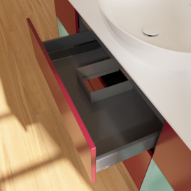 Тумба под раковину Villeroy & Boch Finion 160х50,1 см с подсветкой МДФ пион матовый лак/стекло белое матовое G981GMHB