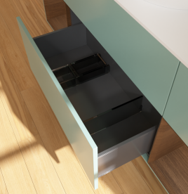 Тумба под раковину Villeroy & Boch Finion 160х50,1 см с подсветкой МДФ оливковый матовый лак/стекло белое матовое G981GNGM