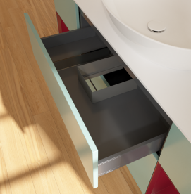 Тумба под раковину Villeroy & Boch Finion 160х50,1 см с подсветкой МДФ оливковый матовый лак/стекло белое матовое G981HBGM