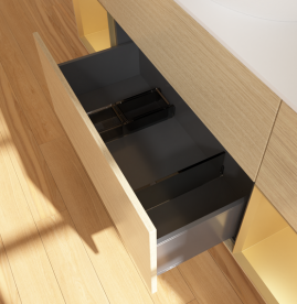 Тумба под раковину Villeroy & Boch Finion 160х50,1 см с подсветкой МДФ шпон дуба/стекло белое матовое G981HFPC