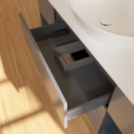 Тумба под раковину Villeroy & Boch Finion 160х50,1 см с подсветкой МДФ антрацит матовый лак/стекло белое матовое G981HGGK