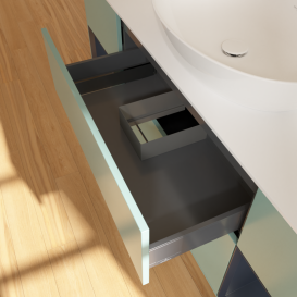 Тумба под раковину Villeroy & Boch Finion 160х50,1 см с подсветкой МДФ оливковый матовый лак/стекло белое матовое G981HGGM