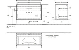 Тумба под раковину Villeroy & Boch Finion 100х50,1 см с подсветкой МДФ шпон дуба/стекло черное матовое G23200PC