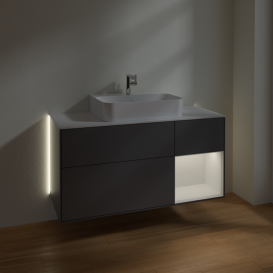 Тумба под раковину Villeroy & Boch Finion 120х50,1 см с подсветкой МДФ антрацит матовый лак/стекло белое матовоеG171GFGK